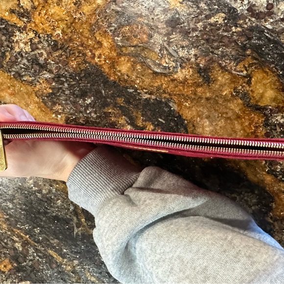 Louis Vuitton Burgundy Alcantara Suede Accessories Pouch Pochette Wristlet - Picture 4 of 6